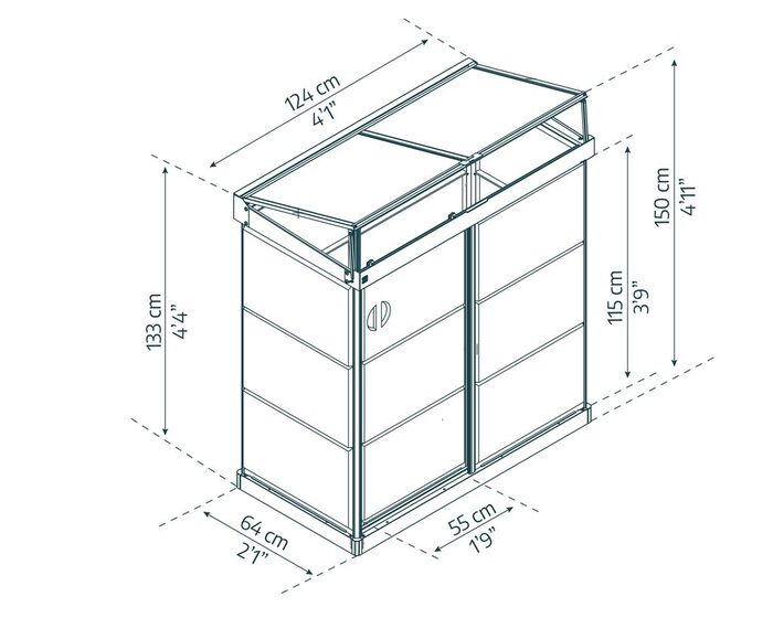 Växthus Ivy 133 x 63 cm Svart Canopia by Palram